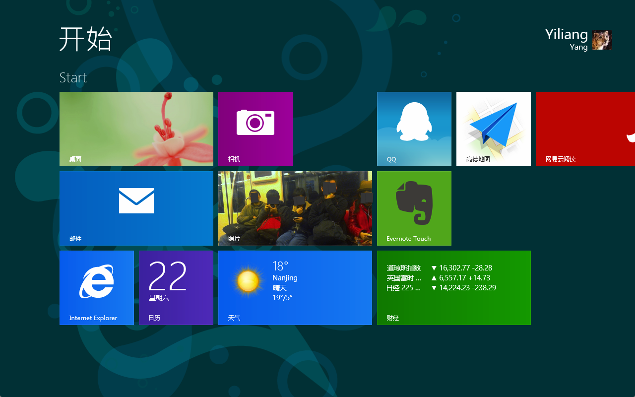 Windows 8 标志性的开始屏幕！不知道你们喜不喜欢，我是觉得挺好看的呢。